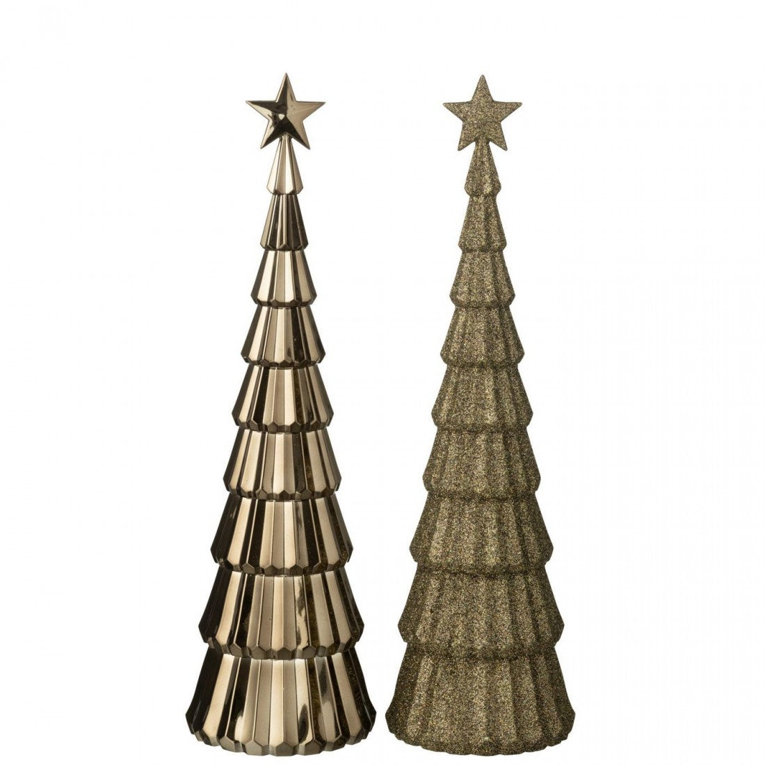 Arbre + Étoile Plastique Marron Lot de 2 J-line