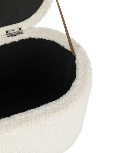 Pouf de rangement Teddy Polyester Blanc J-Line
