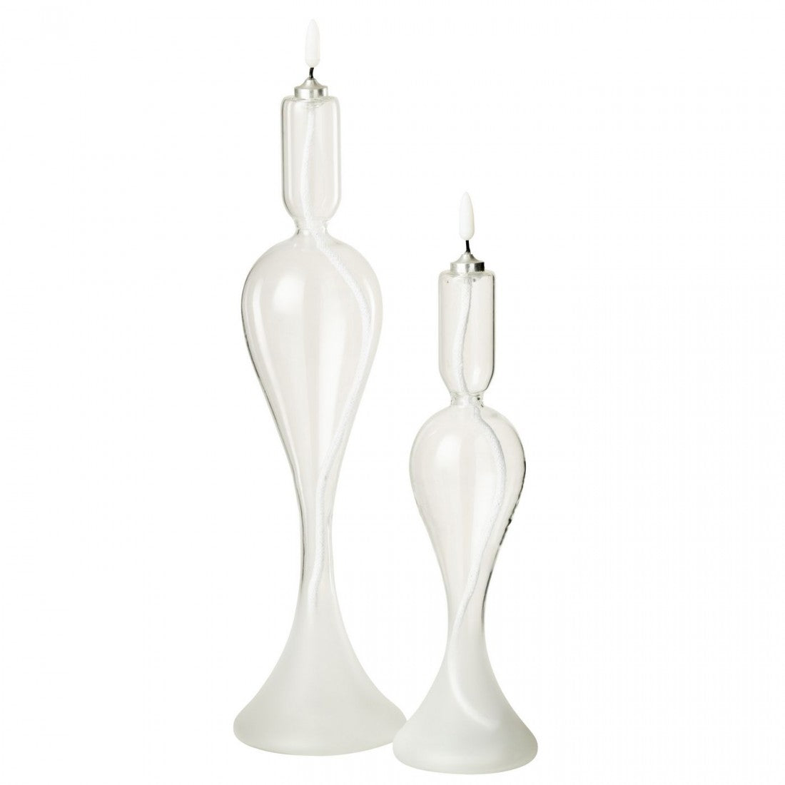 Lot de 2 bougies LED en verre transparent J-Line