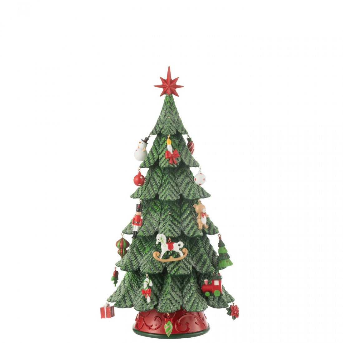 Sapin de Noël Ornements LED Résine Mix Petit H51,5cm J-Line