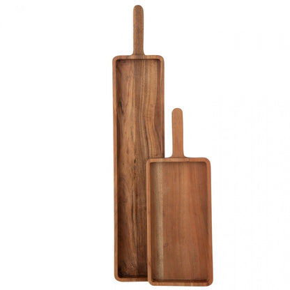 Planche de service rectangulaire en bois d’acacia naturel, petite, J-Line