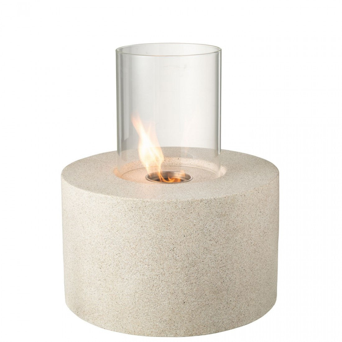 Cheminée de table Bioéthanol Ronde Grise Ø41x52cm J-Line
