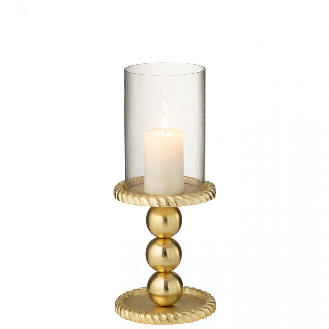 Bougeoir en aluminium couleur or, petit, J-Line