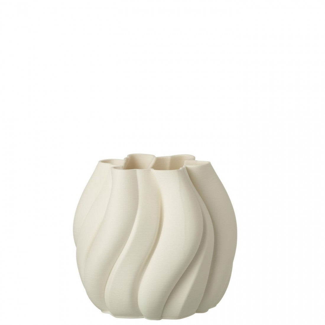 Vase imprimé 3D irrégulier en grès blanc J-Line