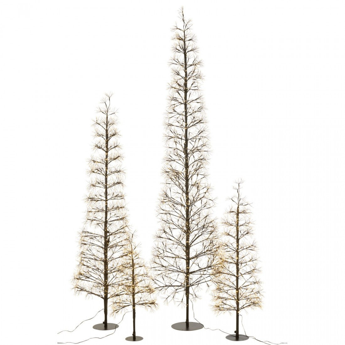 Sapin de Noël à LED blanc chaud en fer noir, extra-large, H 240 cm – J-Line