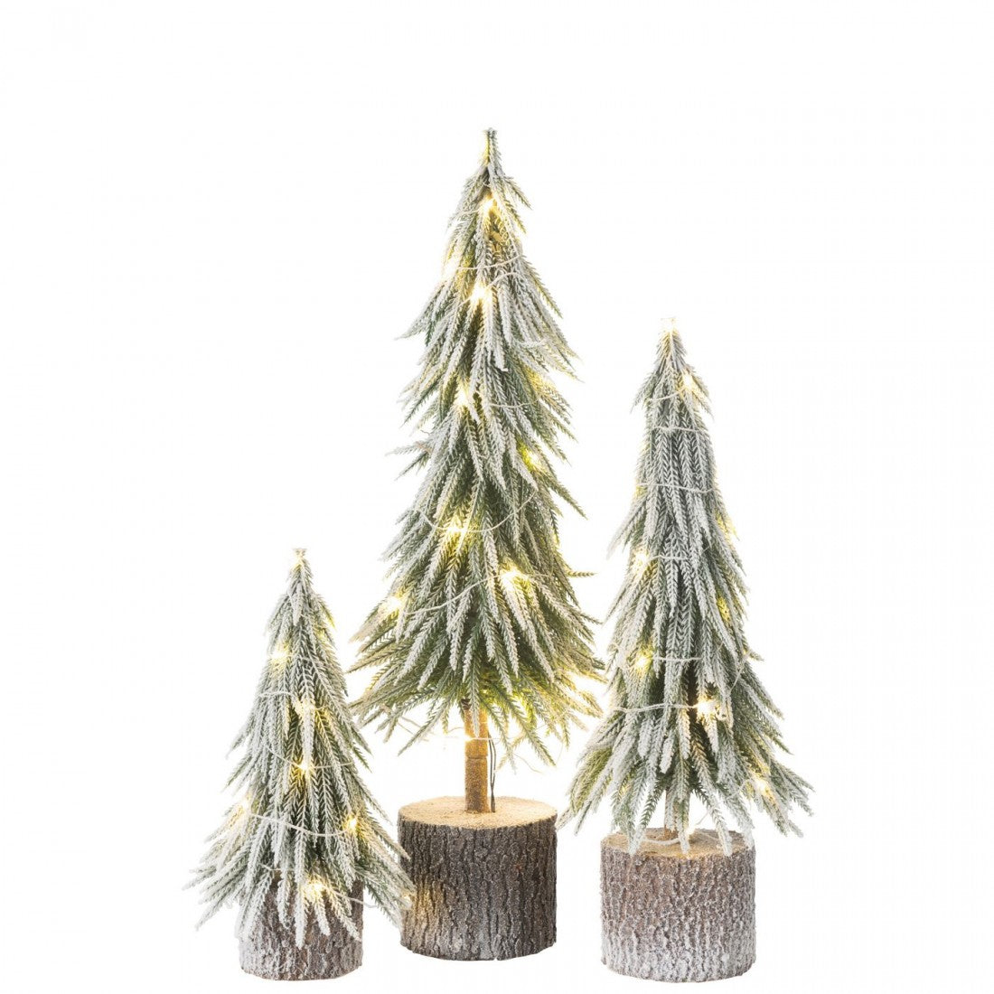 Sapin de Noël A+Led Neige Artificielle Vert Petit H30cm J-Line