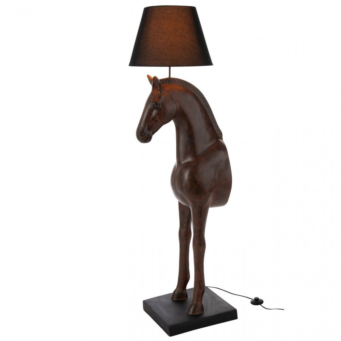 Lampadaire Tête de cheval Polyrésine Marron foncé J-Line
