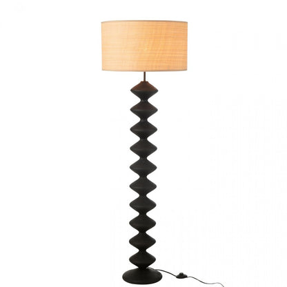 Lampadaire Rups Bois de peuplier Noir/Naturel H156cm J-Line