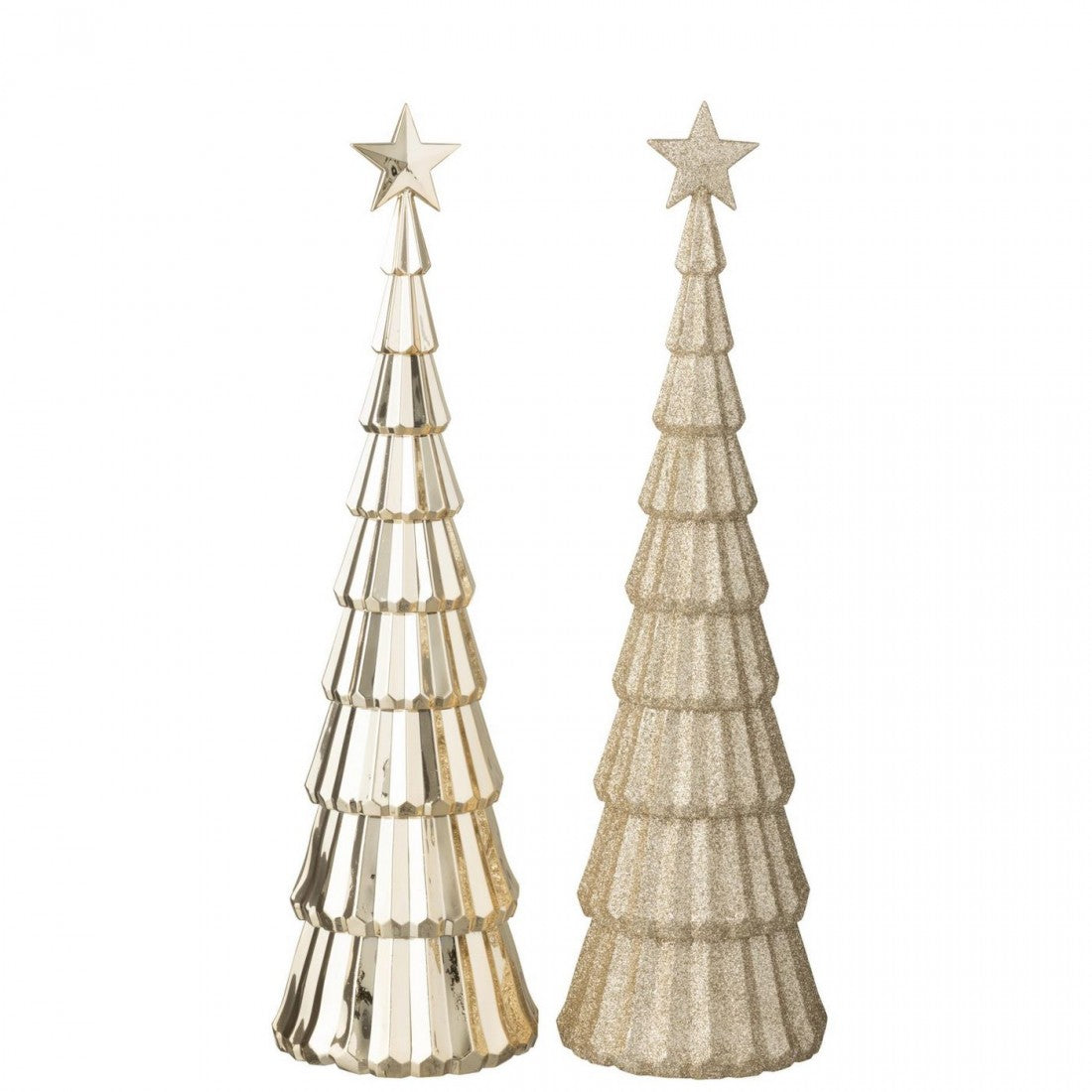 Arbre + Étoile en plastique beige clair Lot de 2 J-Line