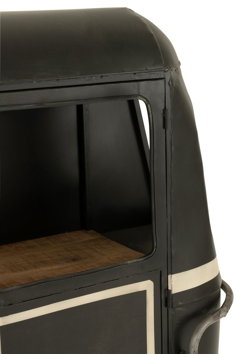Meuble de bar Wagon-Lits Fer/Bois de manguier Noir/Blanc J-Line