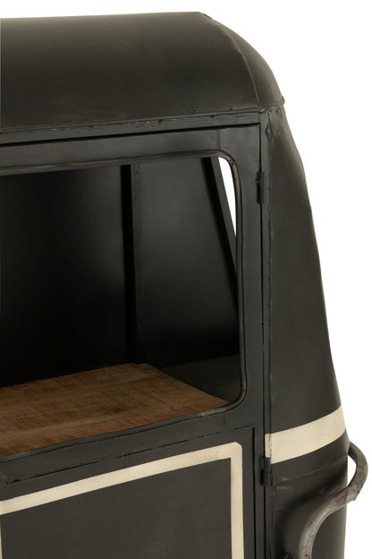 Meuble de bar Wagon-Lits Fer/Bois de manguier Noir/Blanc J-Line