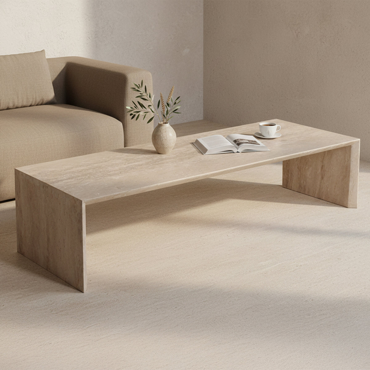 Table basse en travertin Sleaky Raw Materials