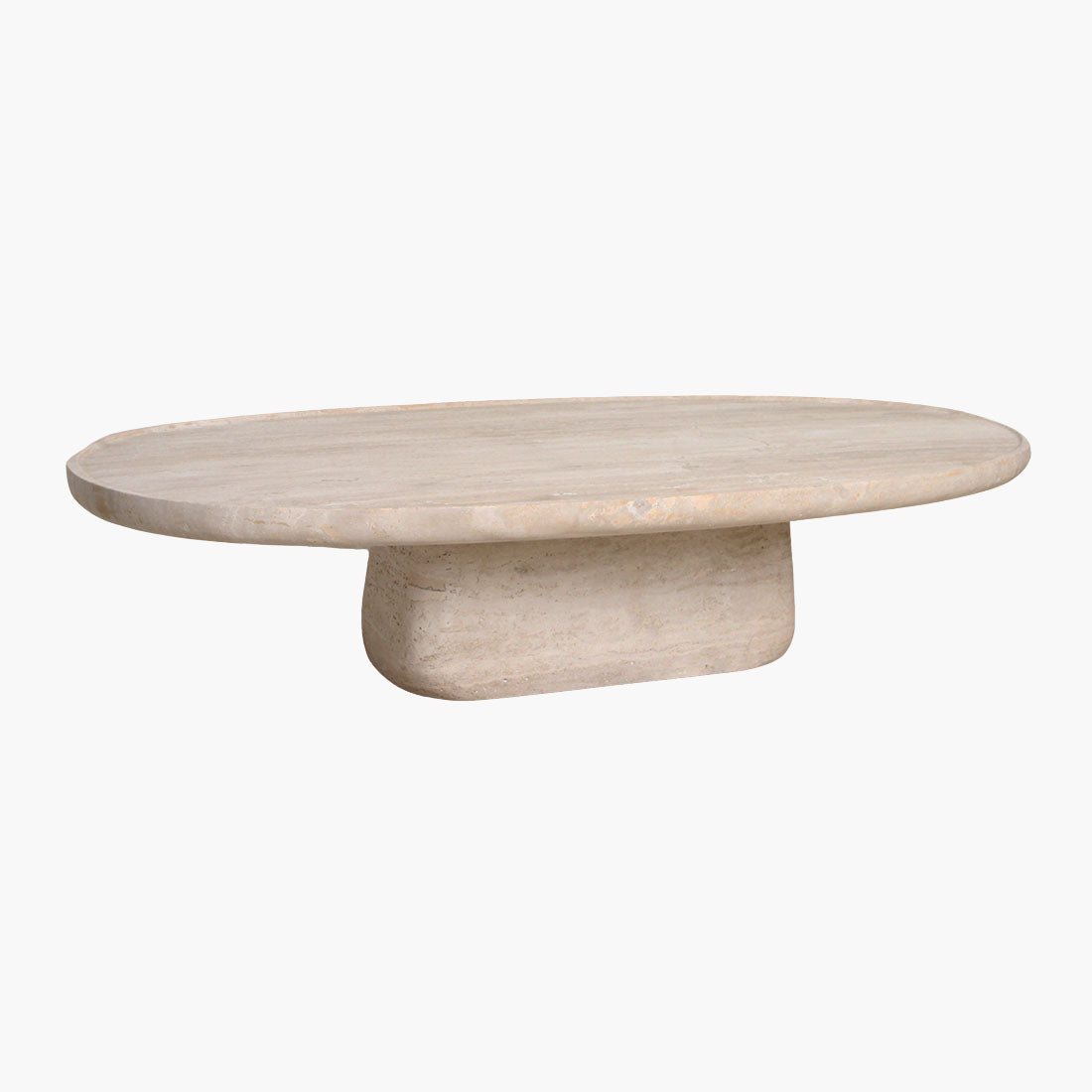 Table basse en travertin ovale Raw Materials