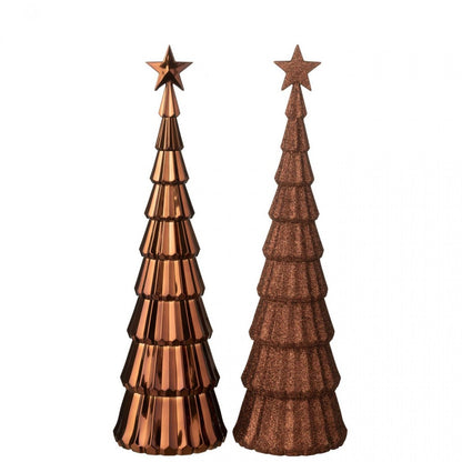 Arbre + Étoile Plastique Marron foncé Lot de 2 J-Line
