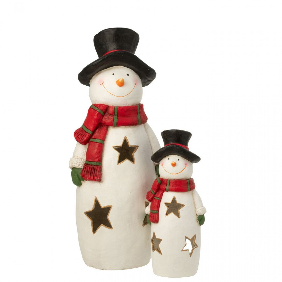 Photophore Bonhomme de neige Écharpe + Chapeau Magnésium Multicolore Large J-Line
