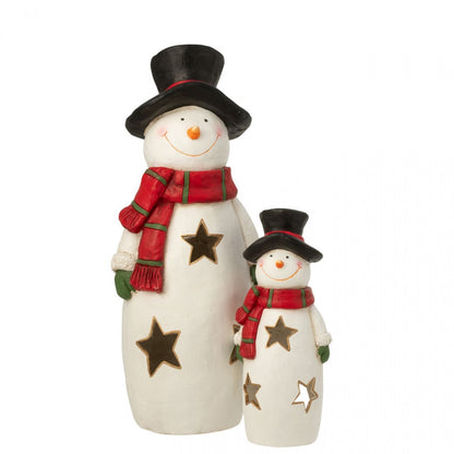 Photophore Bonhomme de neige Écharpe + Chapeau Magnésium Multicolore Large J-Line
