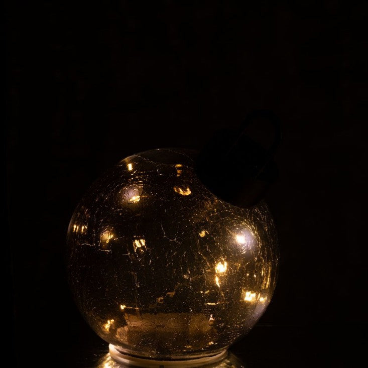 Boule de Noël LED Verre Noir Lot de 3 J-Line