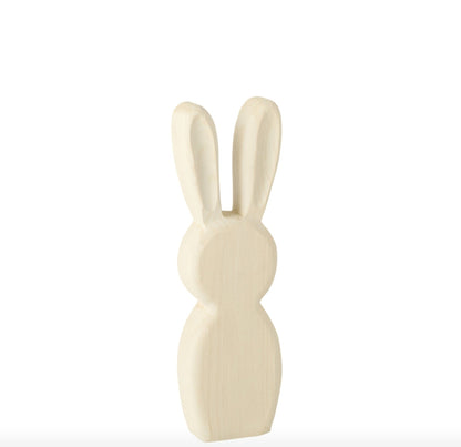 Lapin debout en bois d’acajou blanc, lot de 2 – J-Line