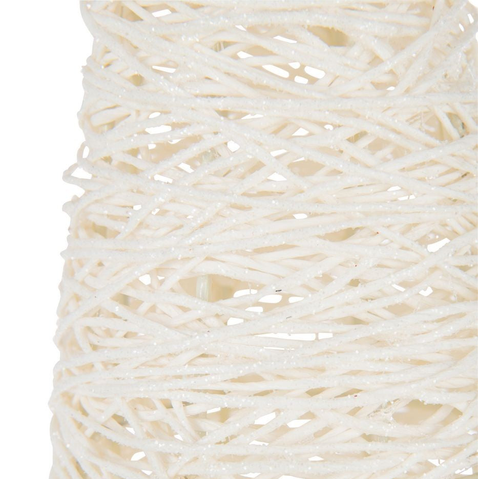 Sapin de Noël sur pied Métal/Papier Blanc Lot de 2 J-Line