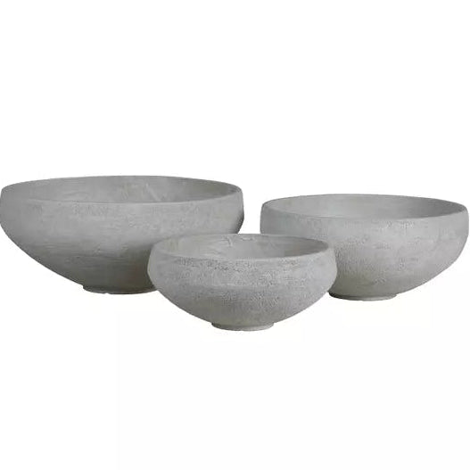 Crème Dashima GRC Pot Ensemble de 3 bols ronds bas PTMD