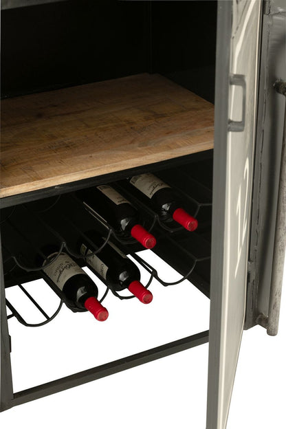 Meuble de bar Wagon-Lits Fer/Bois de manguier Noir/Blanc J-Line