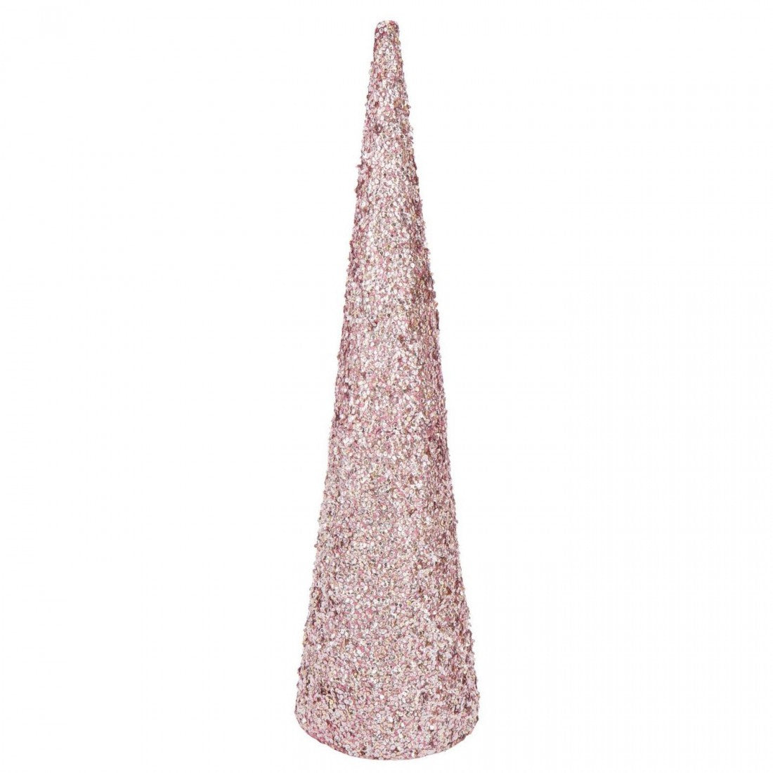 Cône à paillettes en mousse rose clair Large H120cm J-Line