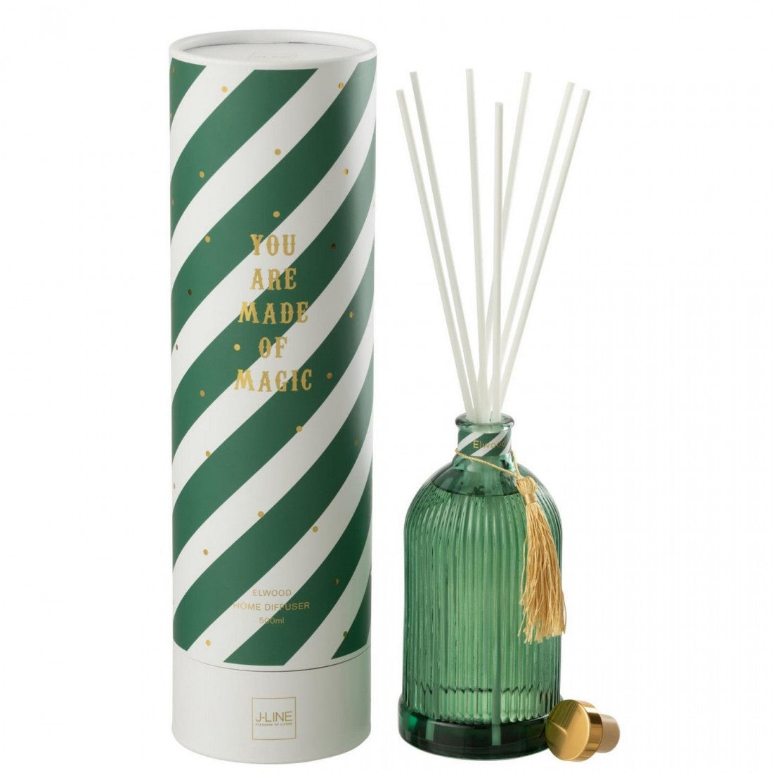 Diffuseur de parfum Magic Huile parfumée Blanc/Vert foncé Large 500ml J-Line