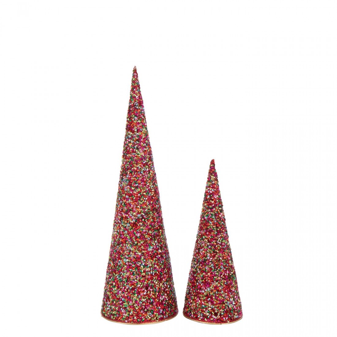 Cône à paillettes en fer multicolore, lot de 2 J-Line