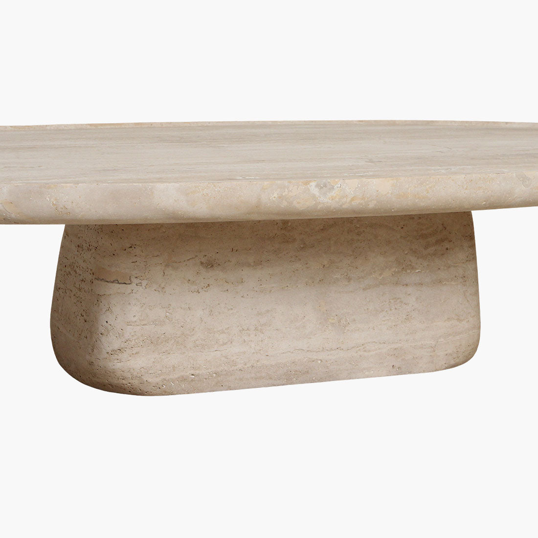Table basse en travertin ovale Raw Materials