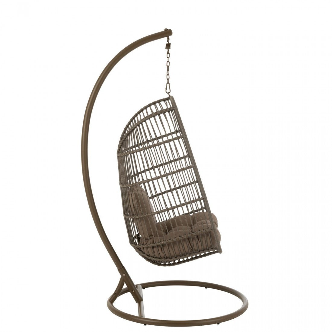 Chaise suspendue + Coussin Egga Métal/Corde Marron J-Line