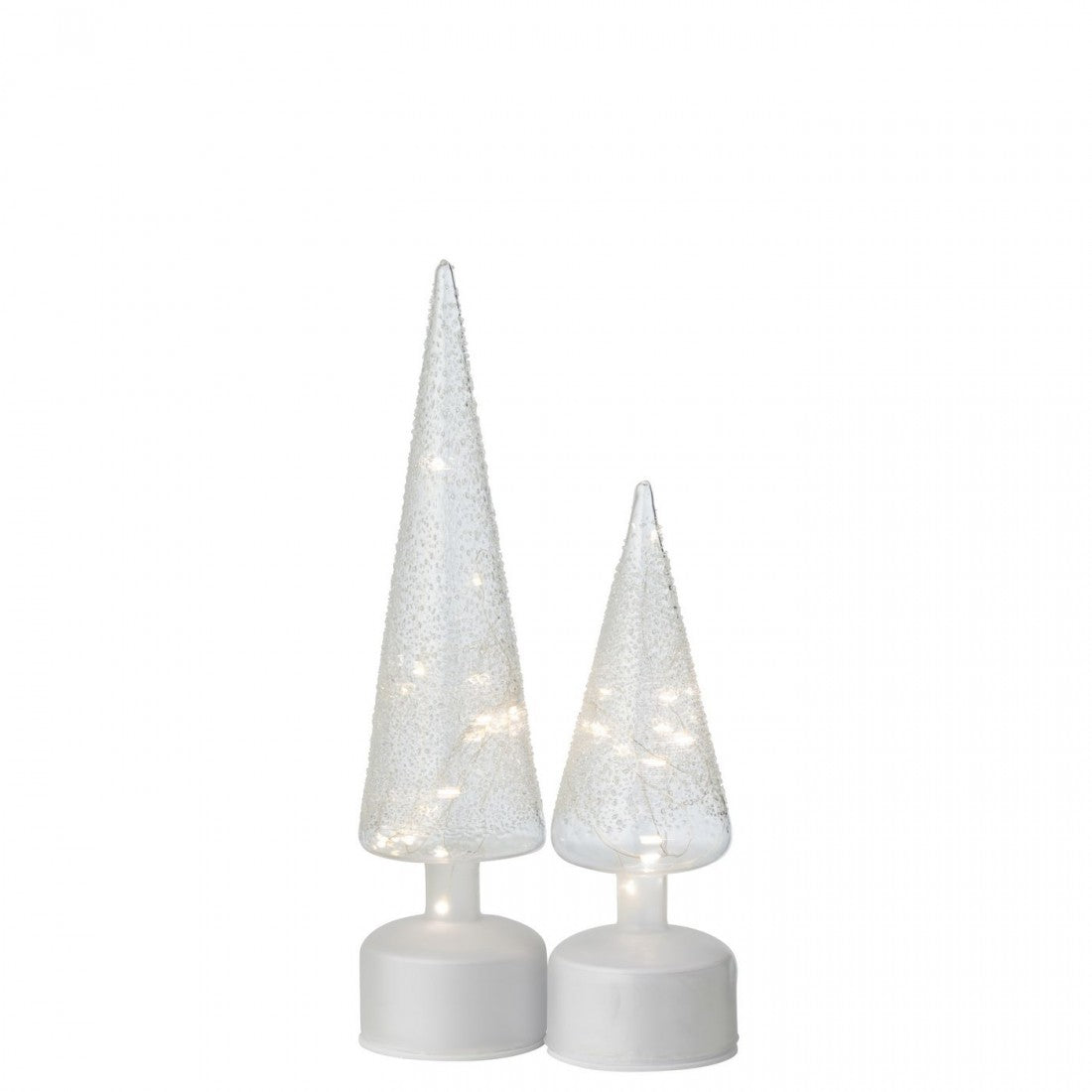 Lampe LED tournante en verre blanc/transparent, lot de 2 J-Line