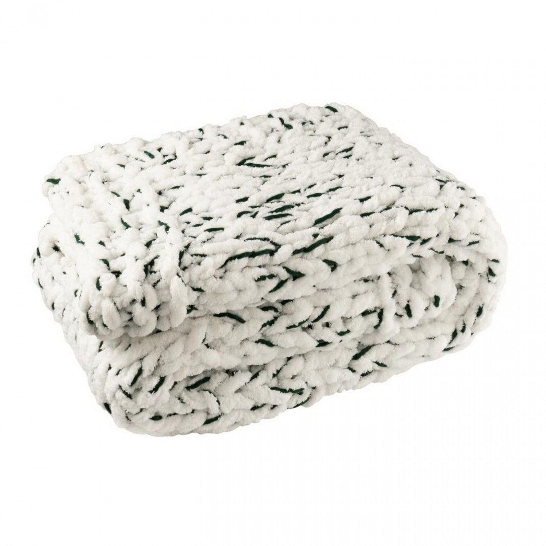 Coussin en polyester blanc/vert foncé J-Line