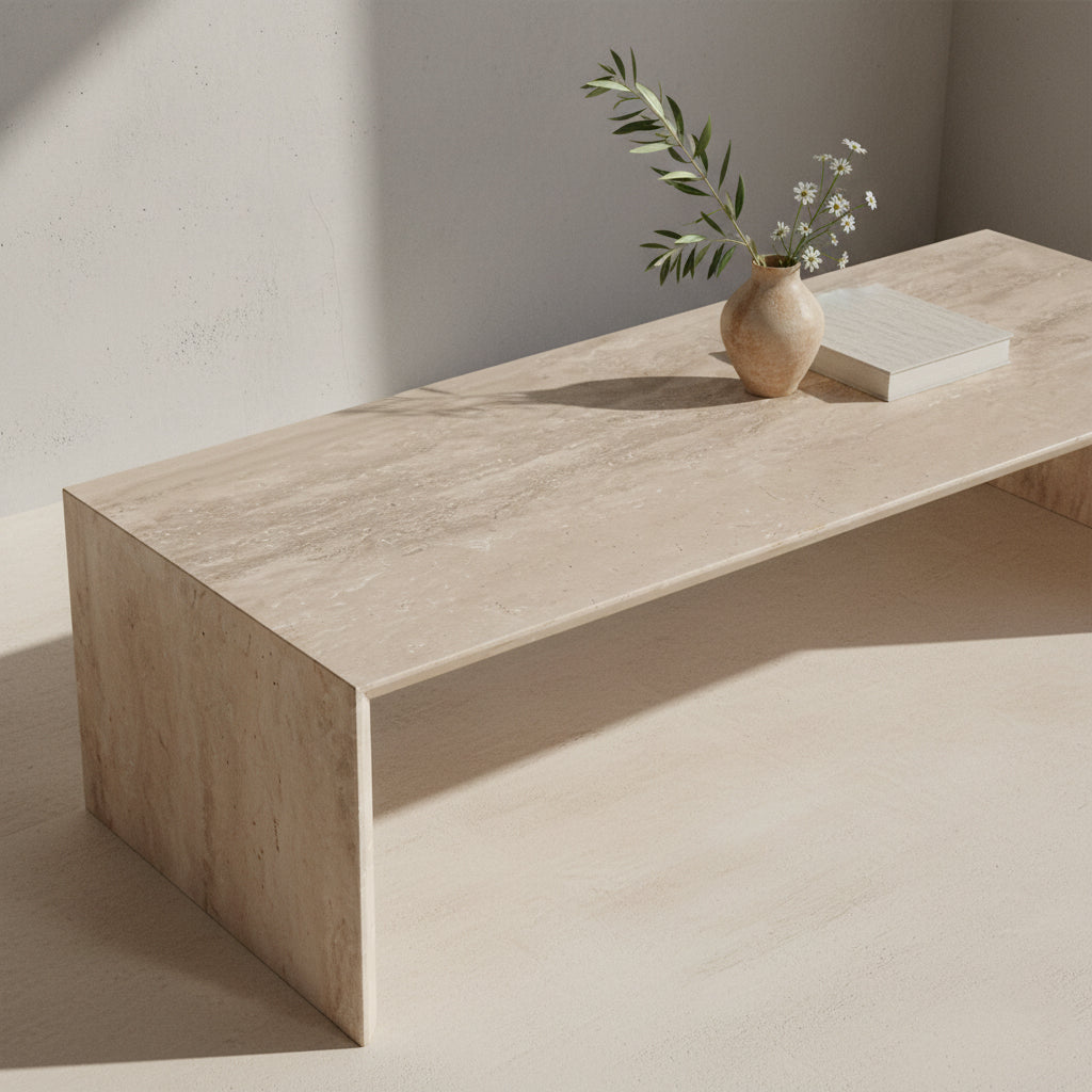 Table basse en travertin Sleaky Raw Materials
