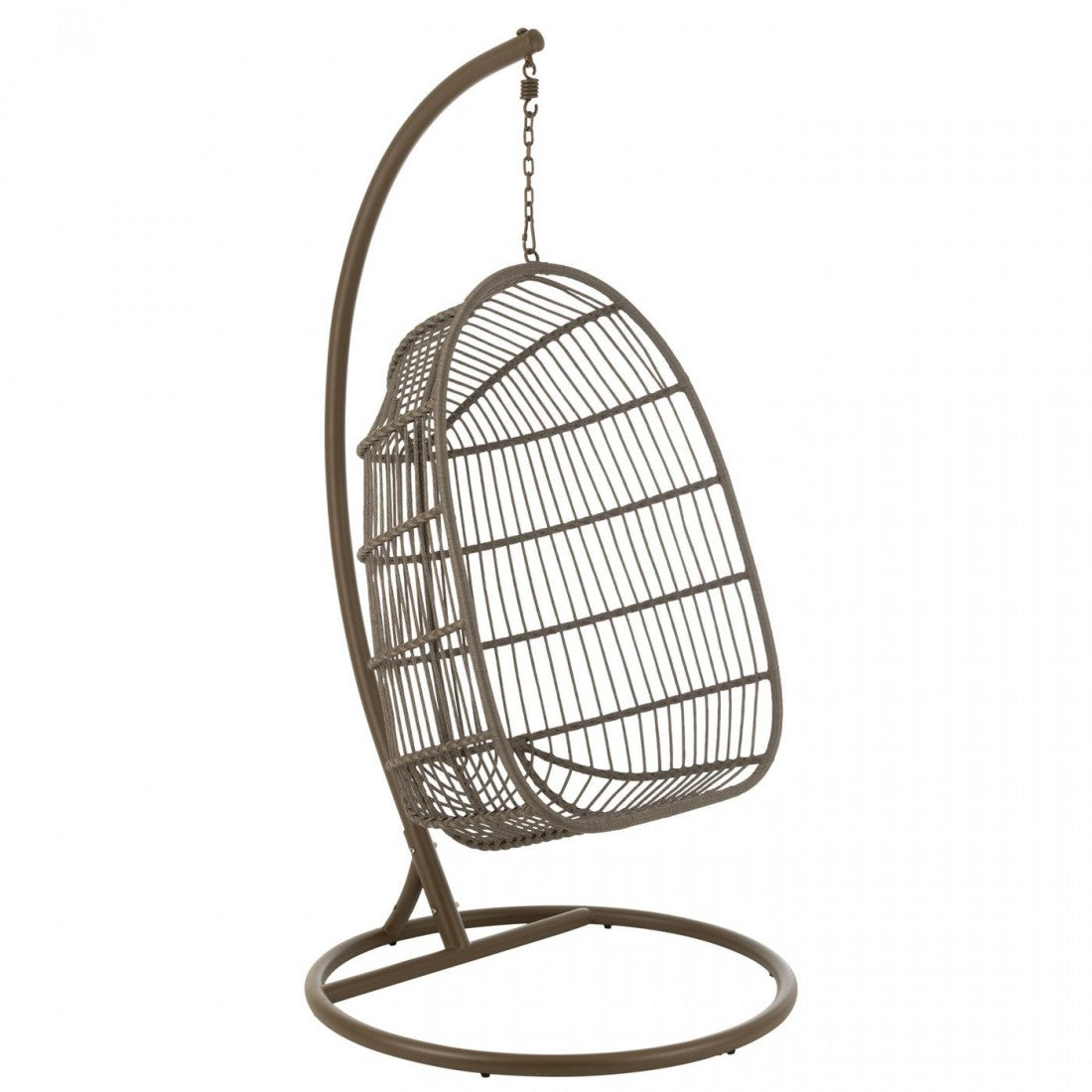 Chaise suspendue + Coussin Egga Métal/Corde Marron J-Line