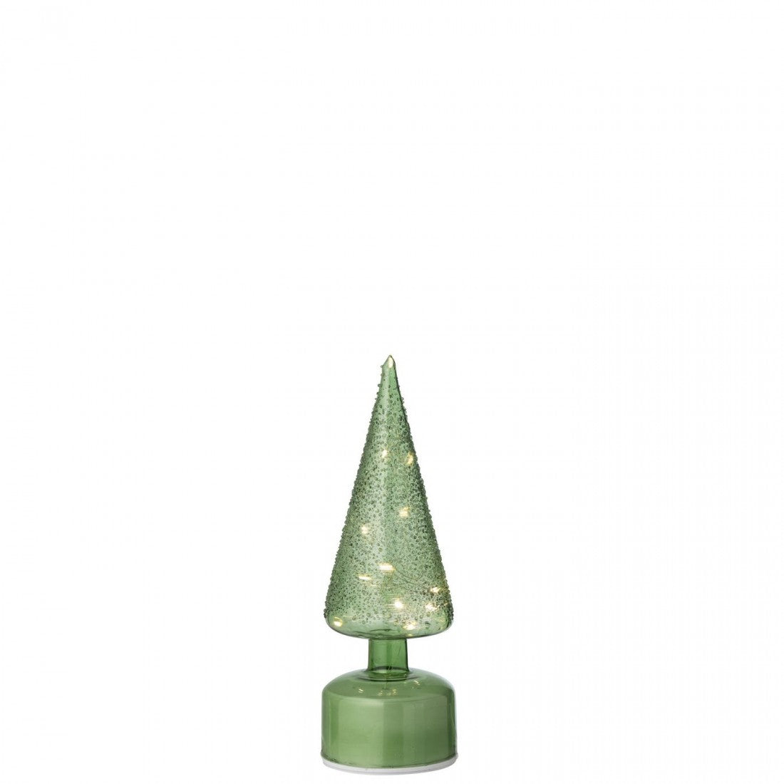 Sapin de Noël LED Tournant en Verre Vert Lot de 2 J-Line