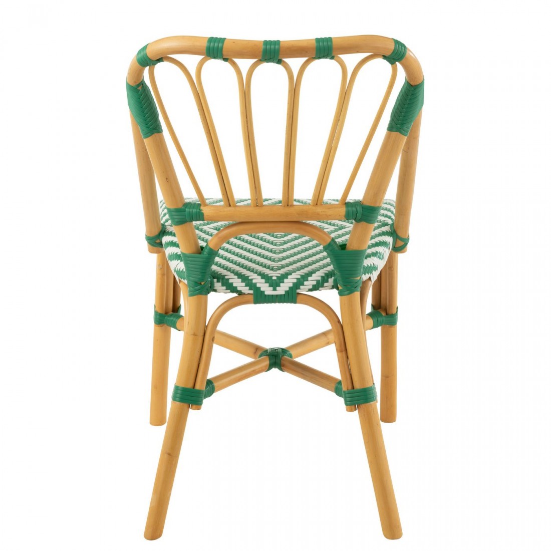 Chaise Rotin Vert foncé/Blanc J-Line