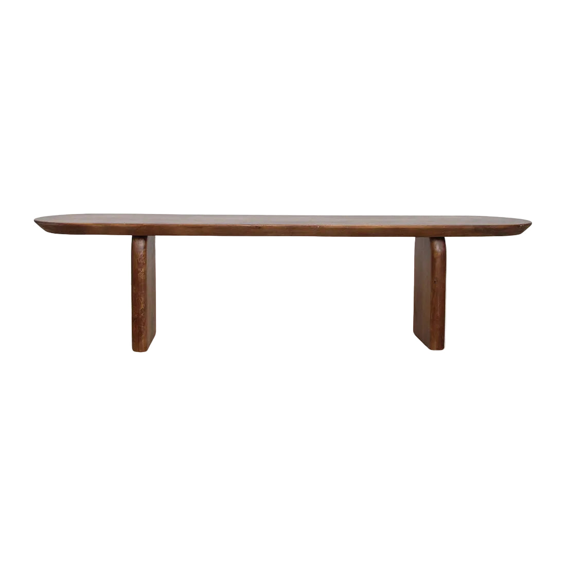 Banc de salle à manger Bullnose Bois de manguier marron 200cm Raw Materials