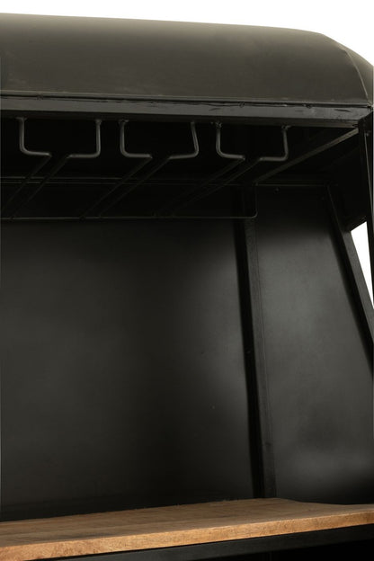 Meuble de bar Wagon-Lits Fer/Bois de manguier Noir/Blanc J-Line