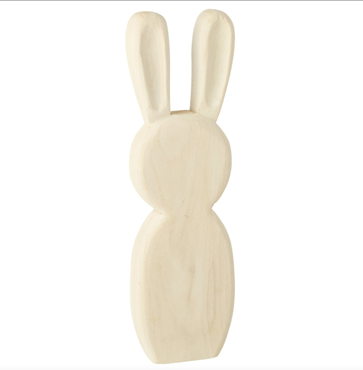 Lapin debout en bois d’acajou blanc, lot de 2 – J-Line