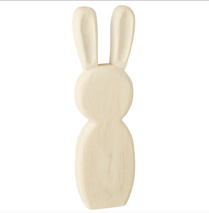 Lapin debout en bois d’acajou blanc, lot de 2 – J-Line