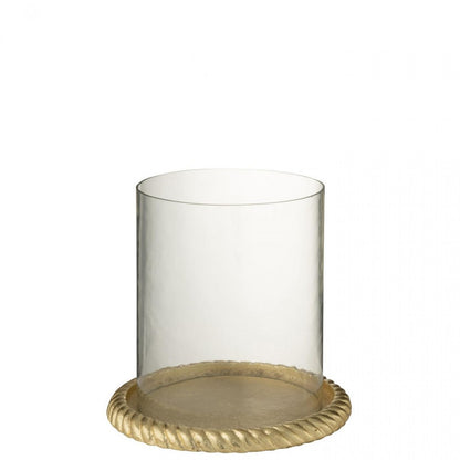 Bougeoir en aluminium couleur or J-Line