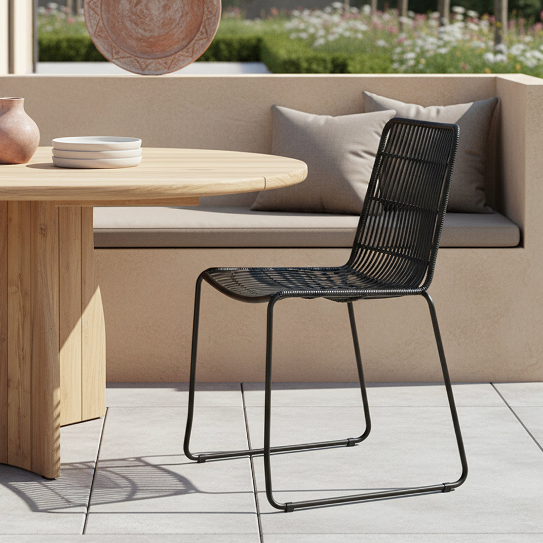 Chaise de terrasse Jane noire, lot de 2, Raw Materials