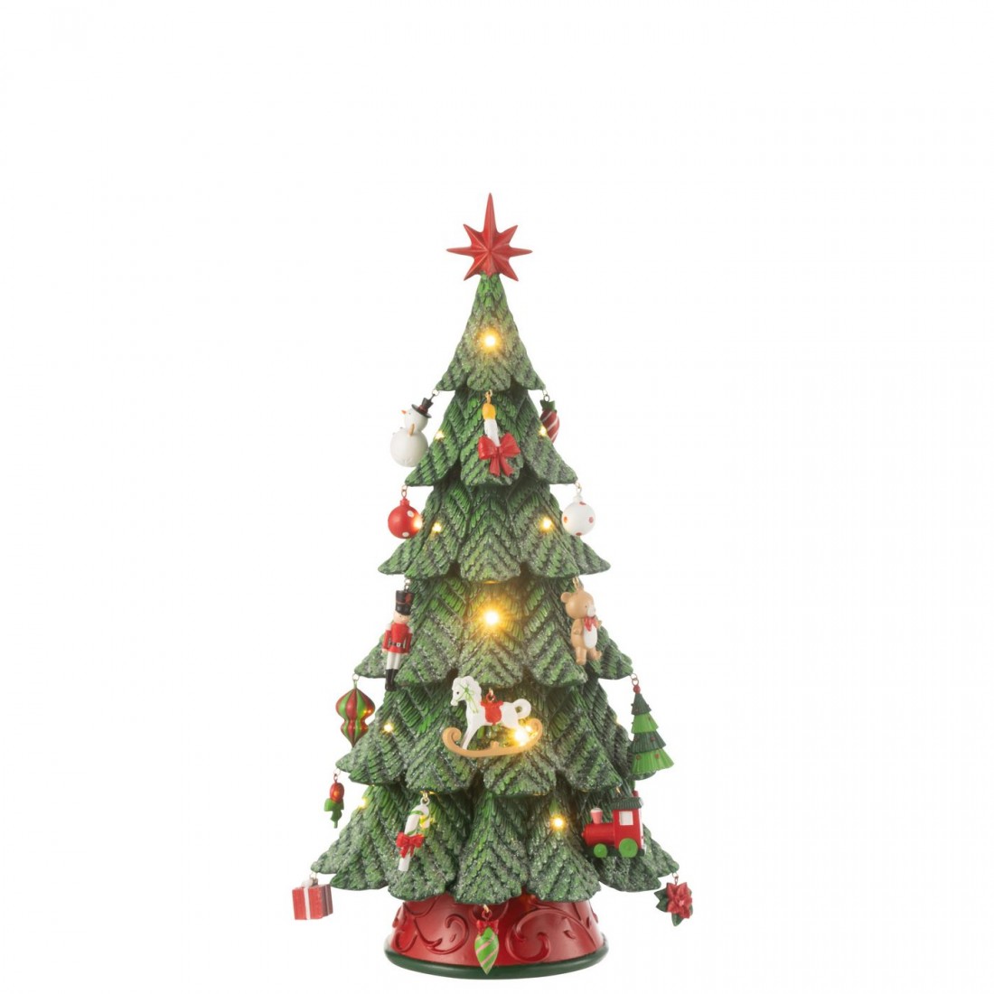 Sapin de Noël Ornements LED Résine Mix Petit H51,5cm J-Line
