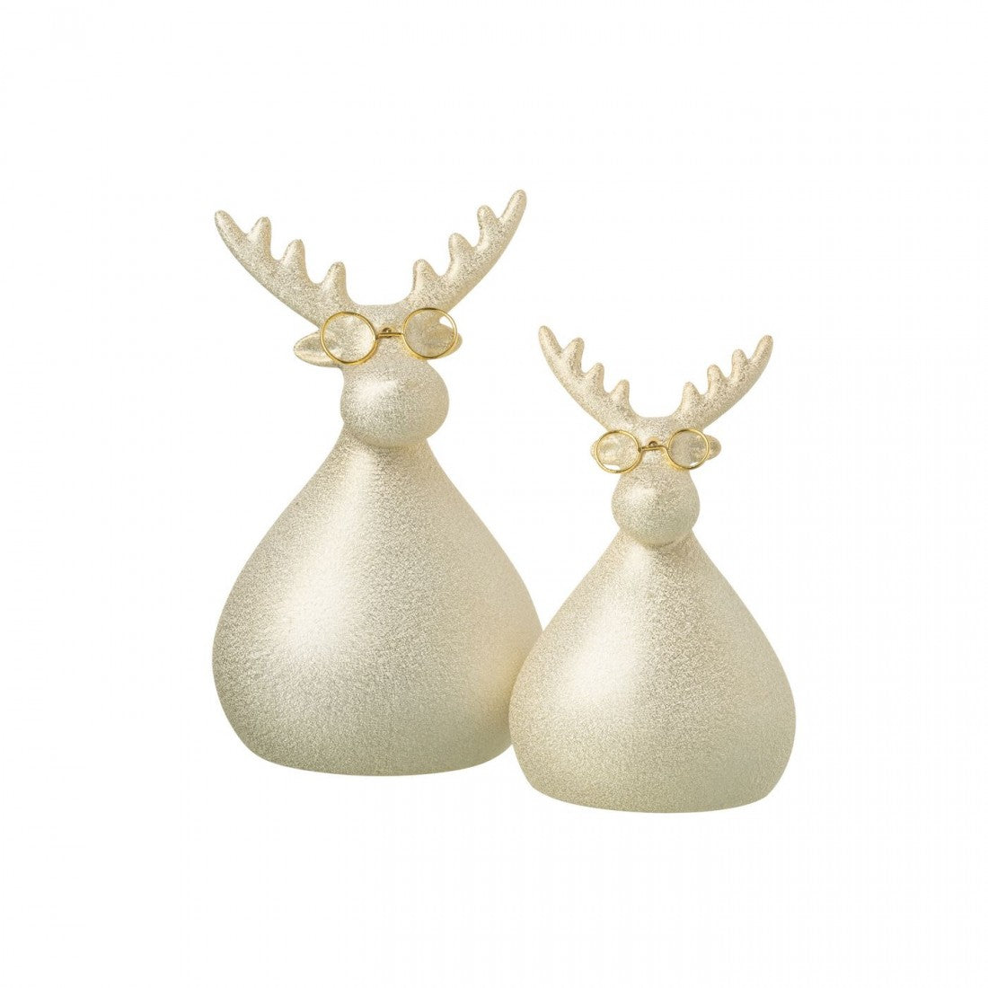 Lunettes Renne en porcelaine couleur or, lot de 2 J-Line
