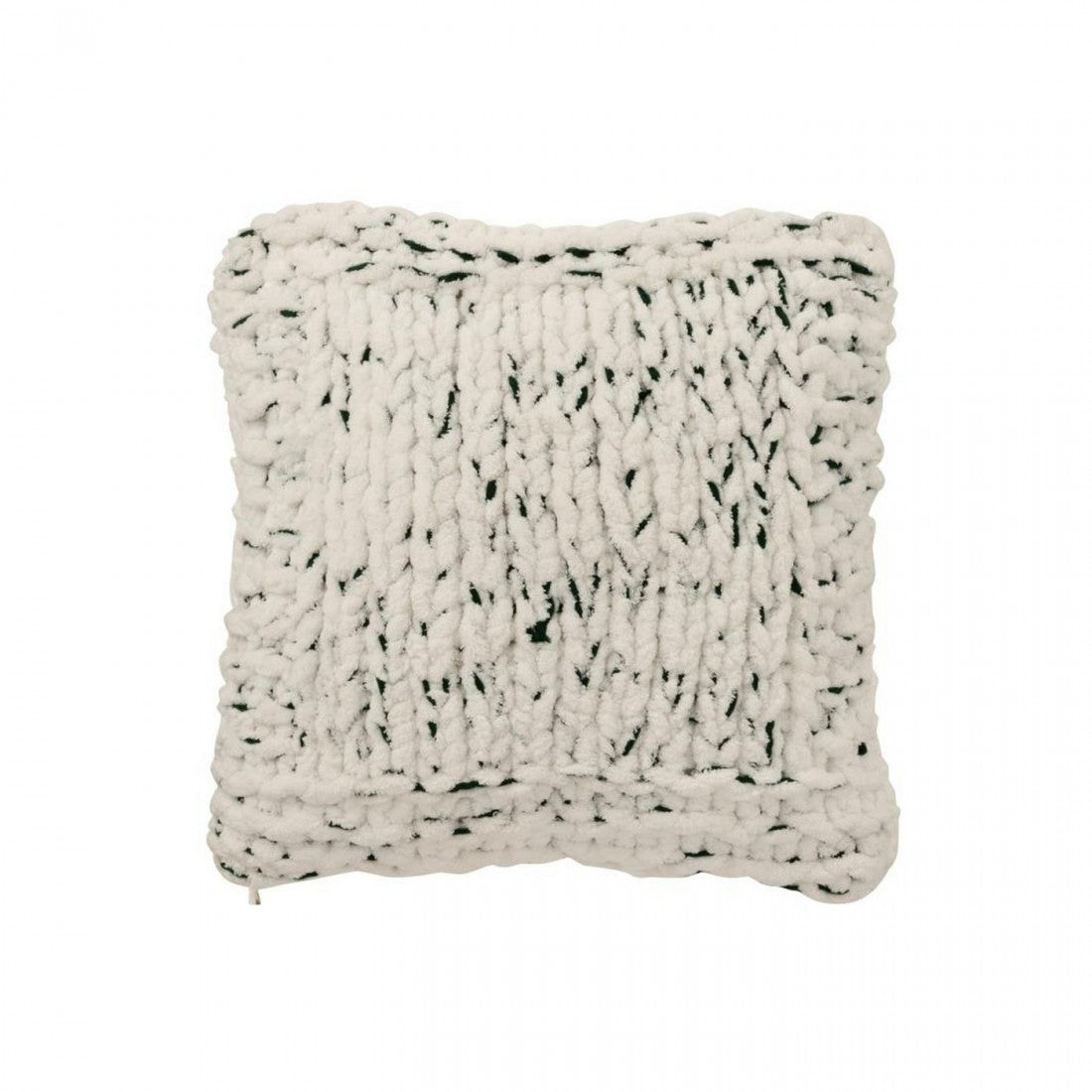 Coussin en polyester blanc/vert foncé J-Line
