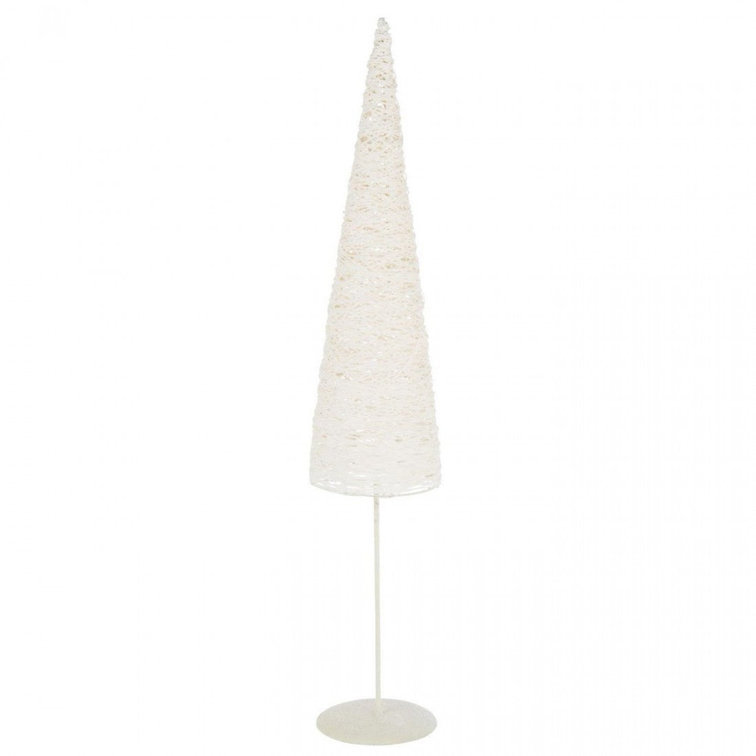 Sapin de Noël sur pied Métal/Papier Blanc Lot de 2 J-Line