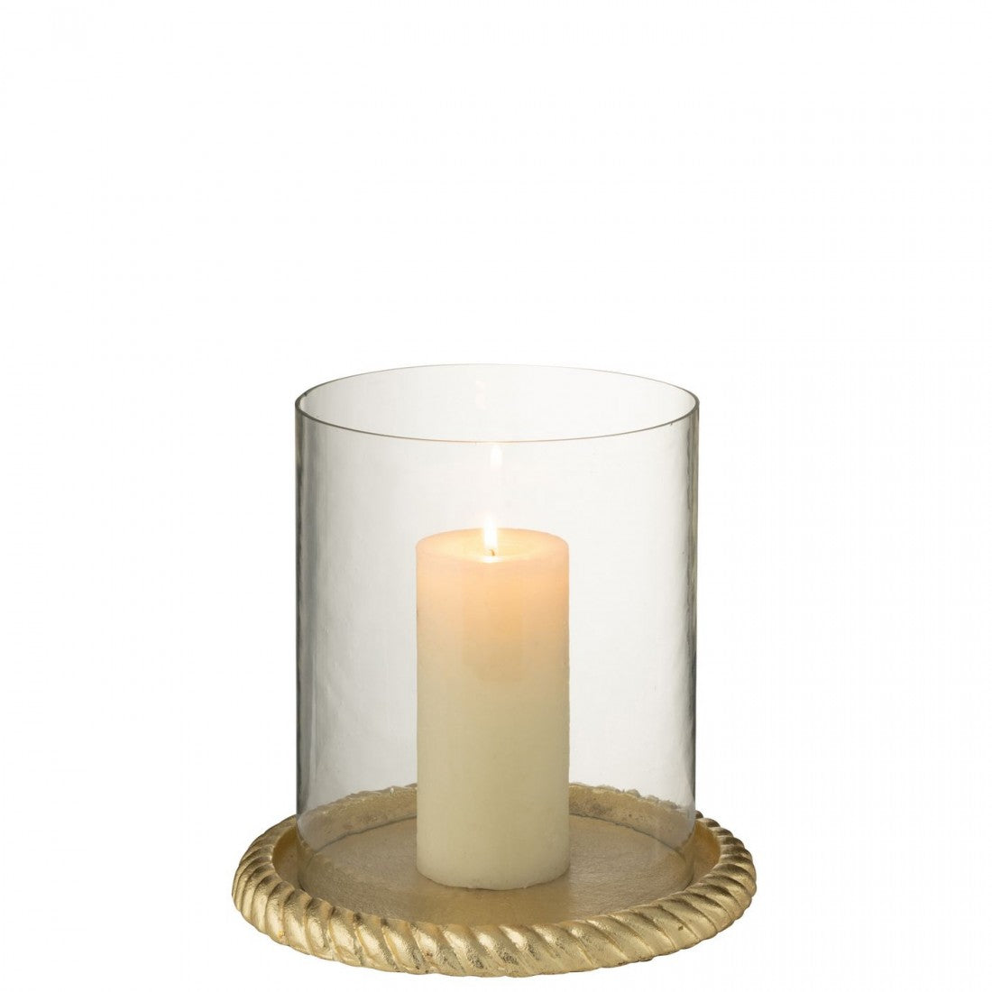 Bougeoir en aluminium couleur or J-Line