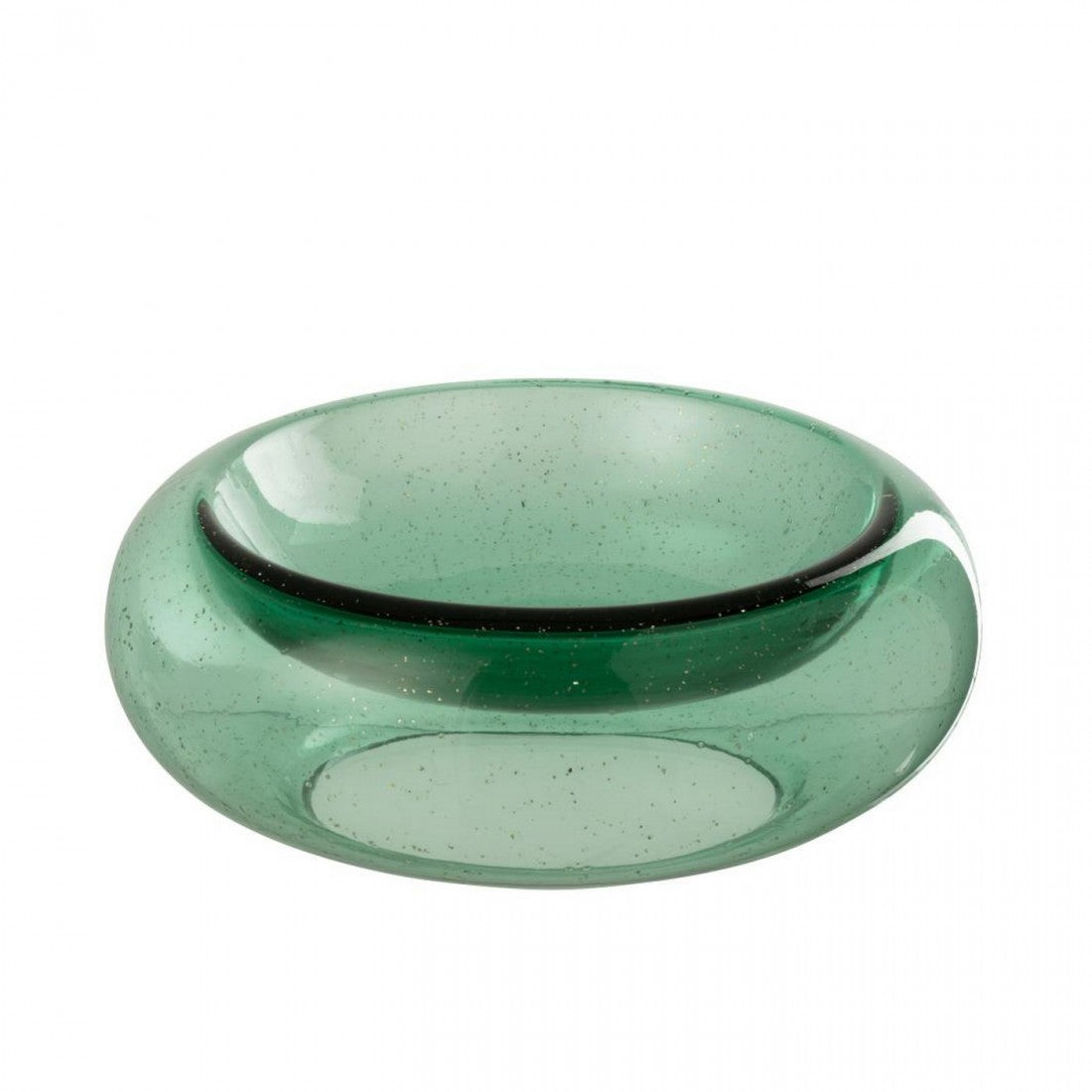 Coupe décorative Carol en verre vert émeraude, grande