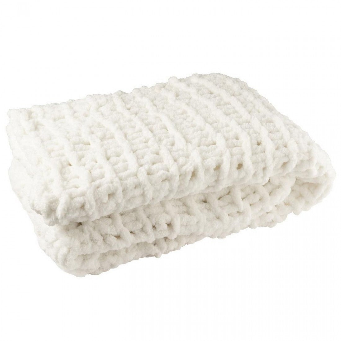 Couverture en polyester blanc tricoté J-Line