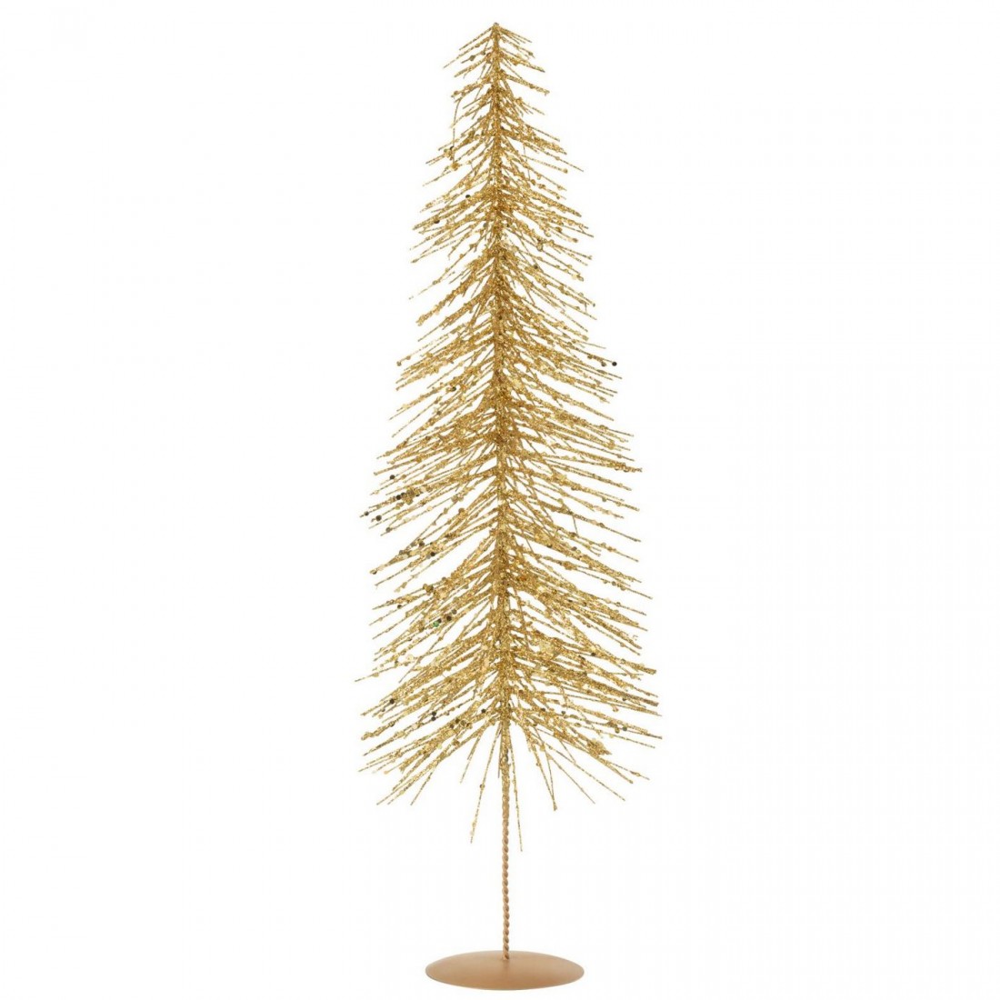 Sapin de Noël à paillettes en plastique couleur or, lot de 3 j-Line